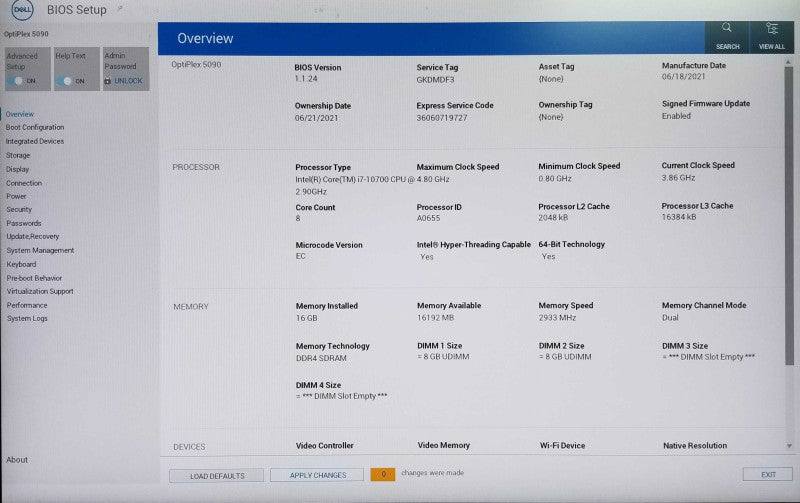 Dell Optiplex 5090 SFF | Intel i7-10700 CPU | 16GB DDR4 | No HDD/SSD |