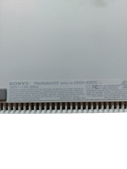 Sony Playstation 3 Slim White Model: CECH-4001C  =