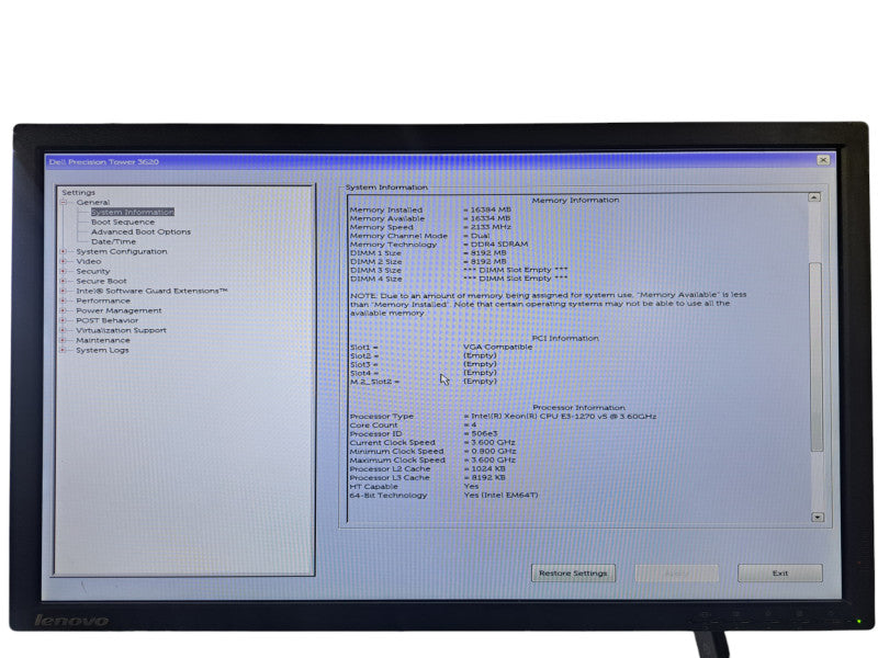 Dell Precision T3620 | Xeon E5-1270 v5 @3.60GHz, 16GB DDR4, No GPU/HDD