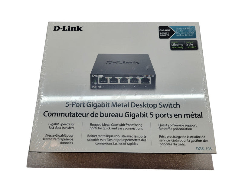 D-Link 5-Port Gigabit Metal Desktop Swtich (DGS-105) Q%
