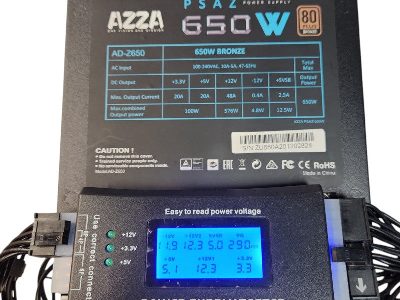 Azza PSAZ AD-Z650 650W 80plus Bronze 2x PCIE PC Power Supply