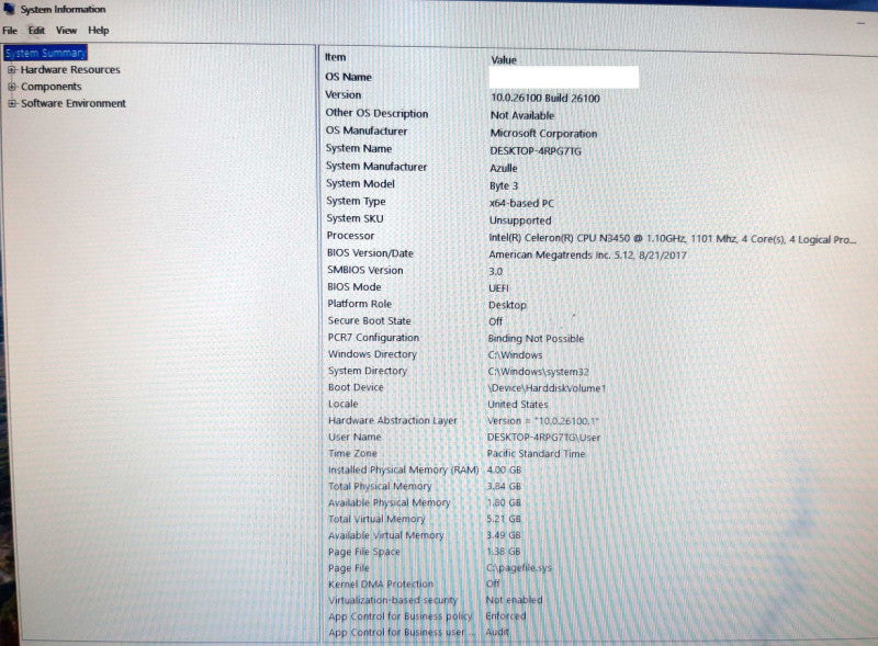Azulle Byte3 Mini Desktop, Celeron N3450 @1.1GHz, 4GB RAM, 32GB eMMC