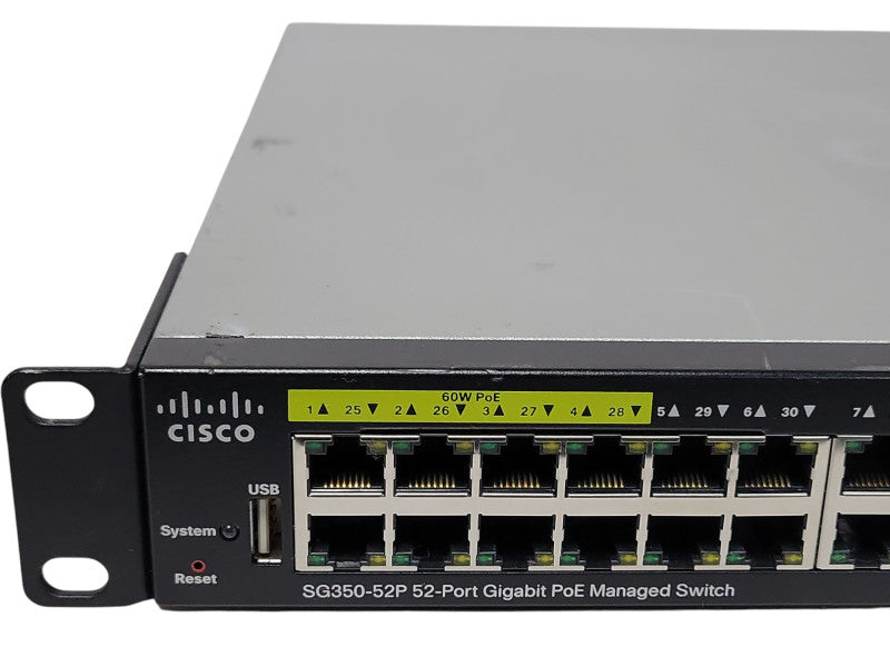 Cisco SG350-52P-K9 52-Port Gigabit PoE Managed Ethernet Switch  _