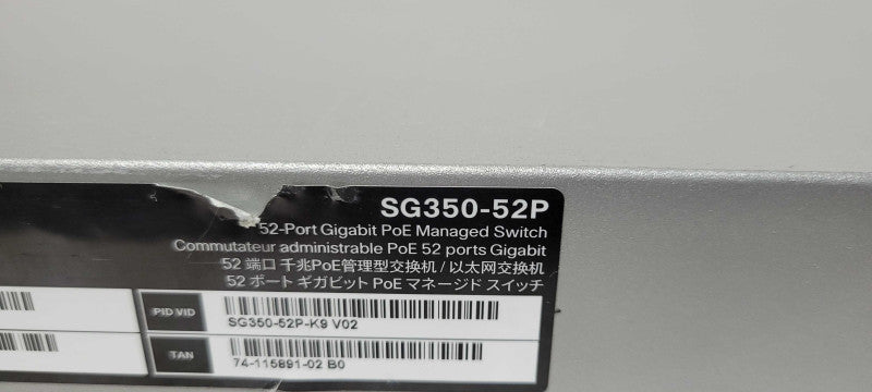 Cisco SG350-52P-K9 52-Port Gigabit PoE Managed Ethernet Switch  _