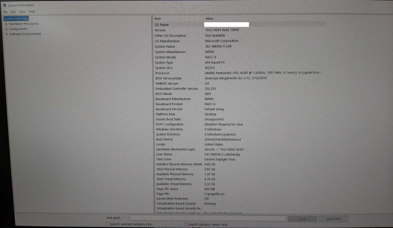 Minix NeoN42C-4, Intel Pentium J4205 @1.5GHZ, 4GB RAM, 128GB+32GB Storage