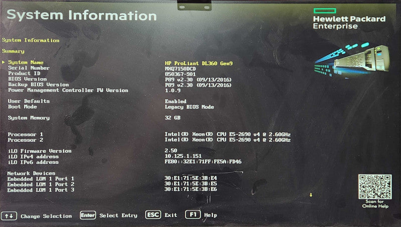 HP DL360 Gen9 1U 8x2.5", 2x Xeon E5-2690 v4 2.60GHz, 32GB DDR4, P440ar