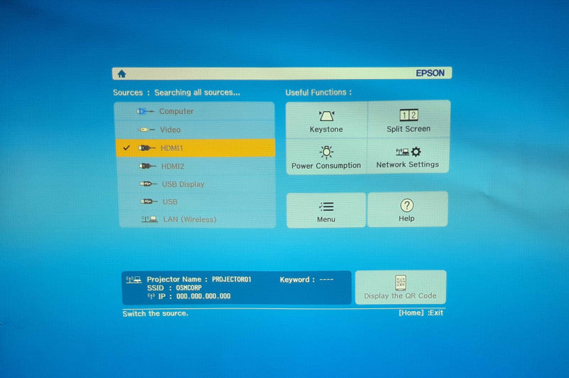 Epson PowerLite 1284 Wireless HD WUXGA 3LCD Projector w/ Remote, Power & Bag