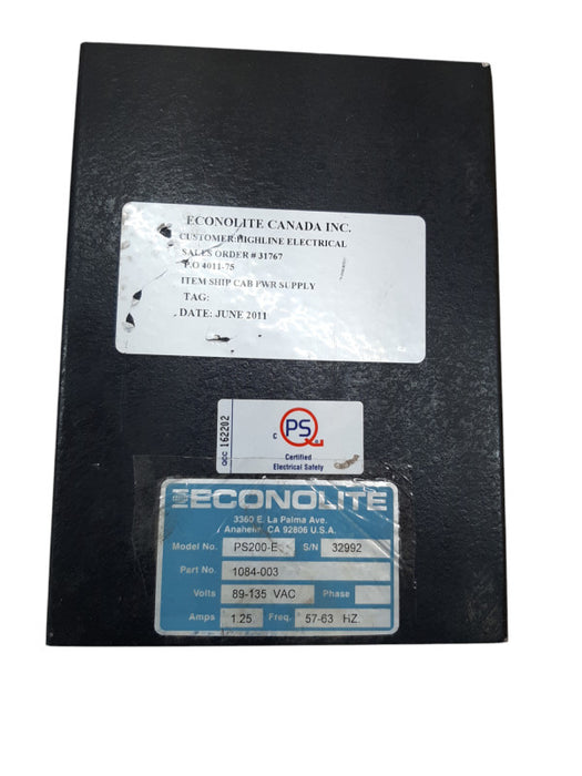 Econolite Canada Cabinet Power Supply TS2 PS200-E | *READ*