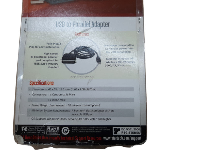 StarTech.com 6 ft. (1.8 m) USB to Parallel Port Adapter - IEEE-1284 Male/Male
