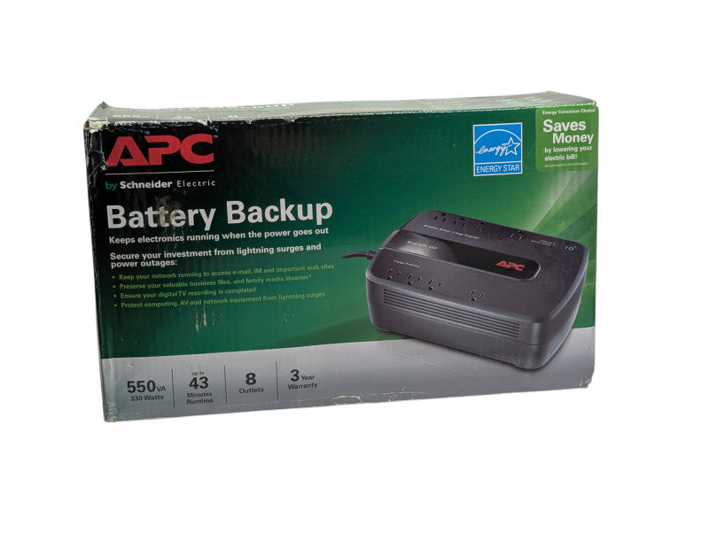 Schneider Electric APC Battery Backup 550VA 330W BE550G -