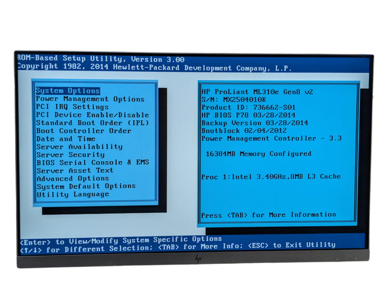 HP PorLiant ML310e Gen8 v2 Intel Xeon E3-1240 v3 16GB RAM B120i P420 RIAD -