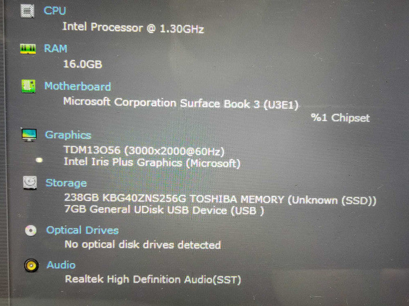 MS Surface Book 3 1900 15" | i7-1065G7 @1.3GHz 16GB RAM 256GB SSD - READ