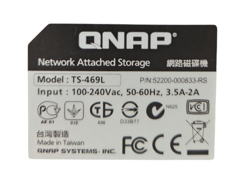 QNAP TS-469L 4-Bays NAS, 4x 3TB HDDs