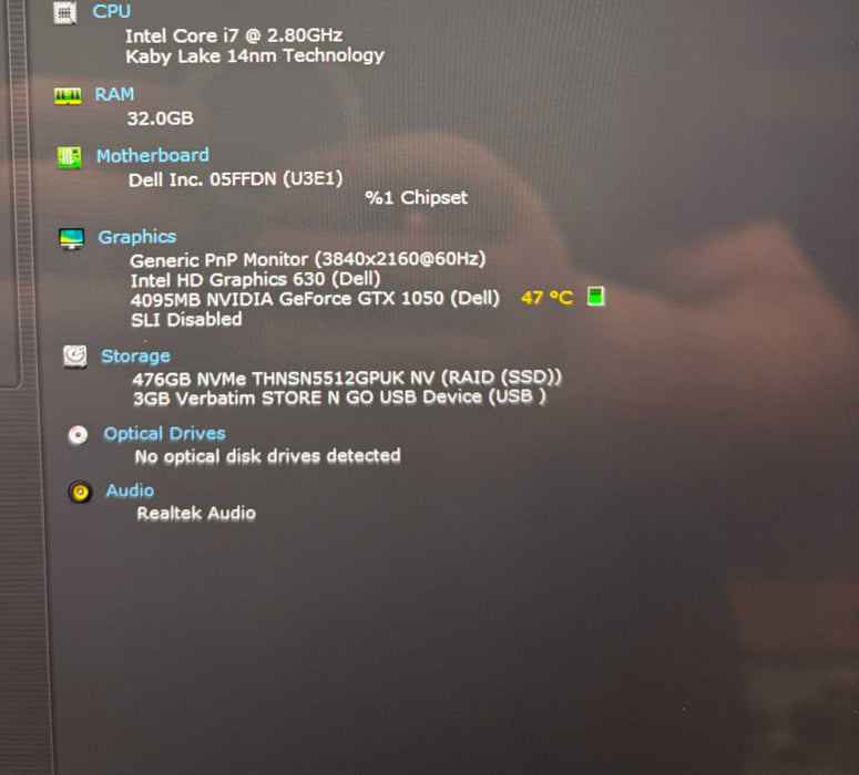 Dell XPS 15 9560 4K TOUCH i7-7700HQ NVIDIA GTX1050 4GB GPU 32GB RAM 512GB SSD  Lap200