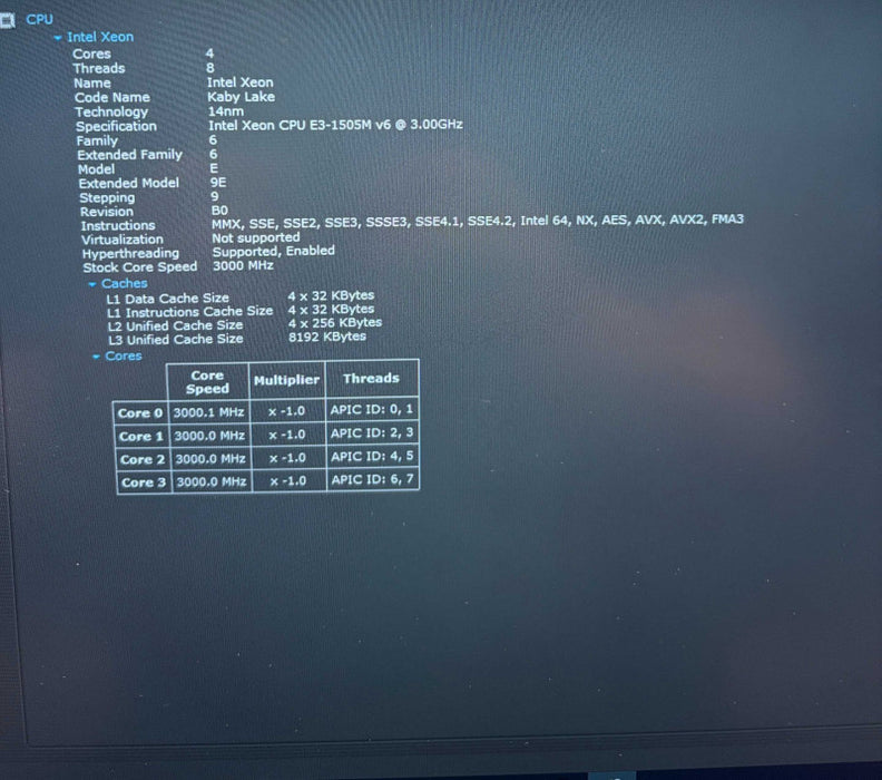Dell Precision 5520 XEON E1505M QUADRO M1200 4GB GPU 32GB RAM 256GB SSD  Lap200