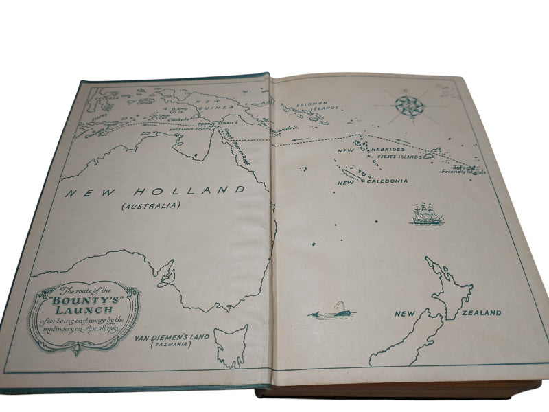 The Bounty Trilogy 1945 Vintage Hardcover Book Charles Nordhoff N.C. Wyeth =