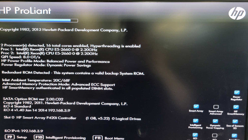 HP PL DL380p Gen8 - 2x Xeon E5-2660 0 | 64GB RAM | NO HDD | P420i | 2x750W %