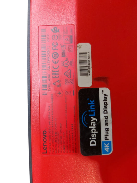 Lenovo ThinkPad Hybrid USB-C USB-A Dock DUD9011D1 W/ 135W AC ADAPTER