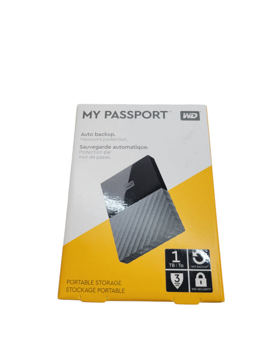 WD  My Passport 1TB External Hard Drive Black WDBYNN0010BBK-0B (OPEN BOX) Q%