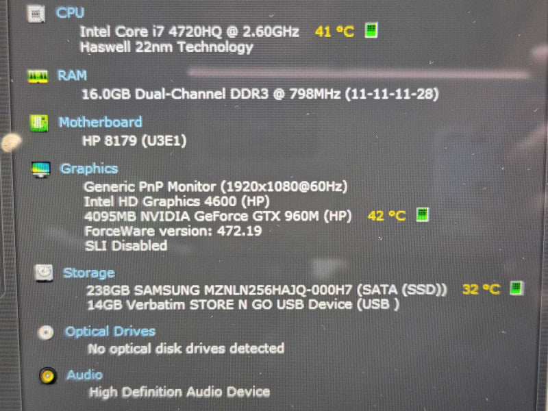HP Omen 15" | i7-4720HQ| 16GB DDR3| GTX 960M| 256GB SSD READ  β BudLap