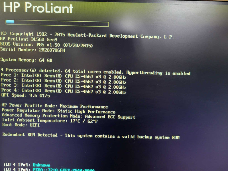 HP PL DL560 Gen9 - 4x Xeon E5-4667 v3 | 64GB RAM | NO HDD | 2x1500W PSU %