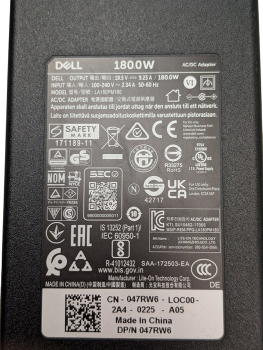 New Genuine Original DELL 180W 19.5V 9.23A 047RW6 Alienware Precision   Q-