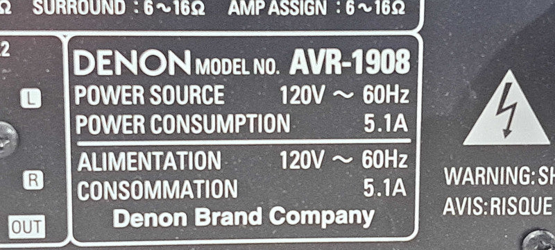 Denon AVR-1908 7.1-Channel A/V Surround Receiver