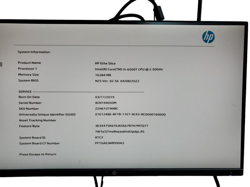 HP Elite Slice Mini Desktop i5-6500T @2.50GHz | 16GB Ram | No HDD Q