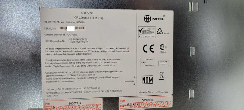 Mitel 3300 CX Controller  3300ICP Controller CX 50005096, READ _