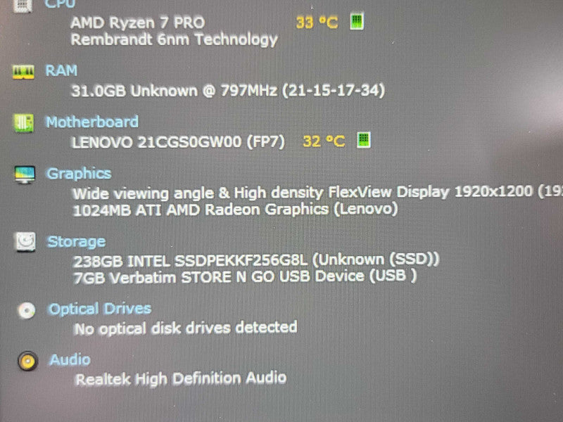 Lenovo ThinkPad T14 Gen 3| Ryzen 7 PRO 6850U| 32GB RAM| 256GB SSD  β Lap200