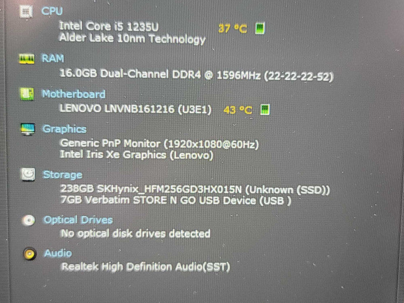 Lenovo ThinkBook 15 ITL G4| i5-1235U| 16GB DDR4| 256GB SSD  Qβ Lap200