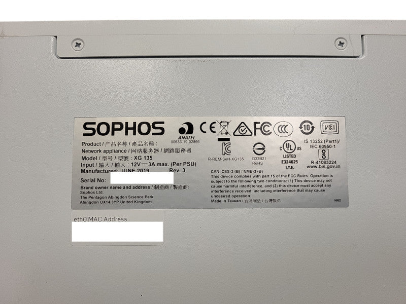 Sophos XG 135 Network Security Appliance READ Q$