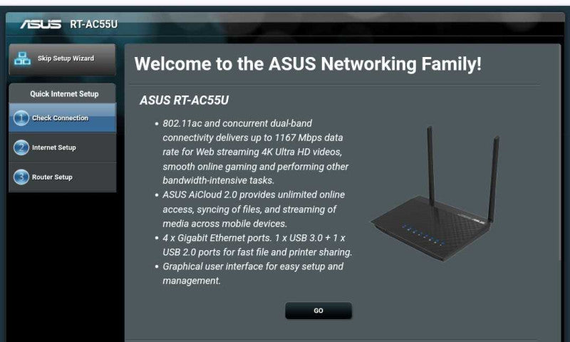 ASUS RT-AC55U Wireless Gigabit Router Dual-band wireless-AC1200
