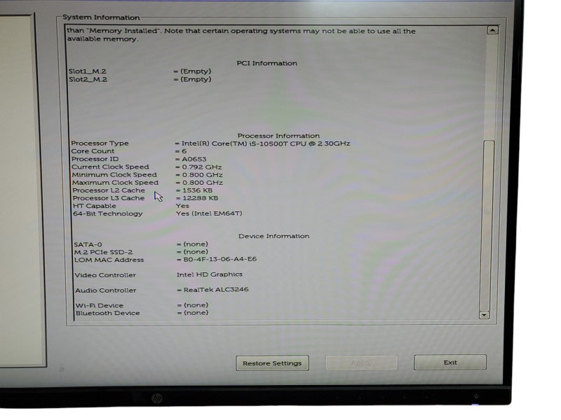 Dell OptiPlex 3080 USFF I5-10500T @ 2.3GHz | 16GB | No HDD