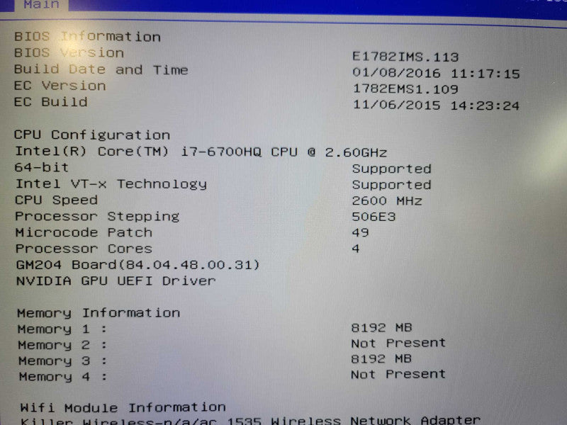 MSI Dominator GT72| i7-6700HQ| 16GB RAM| GTX 970M| FOR PARTS/REPAIR β Lap200