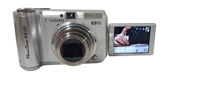 Canon PowerShot A630 Digital Camera Silver 8MP 4x Zoom Flip Screen