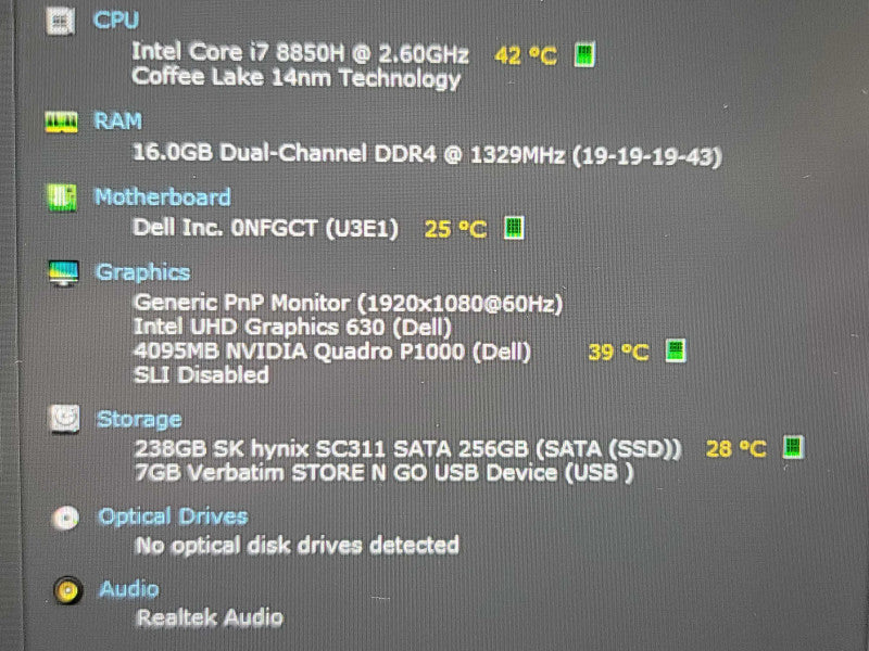Dell Precision 5530| i7-8850H| 16GB DDR4| Quadro P1000| 256GB SSD  β Lap200
