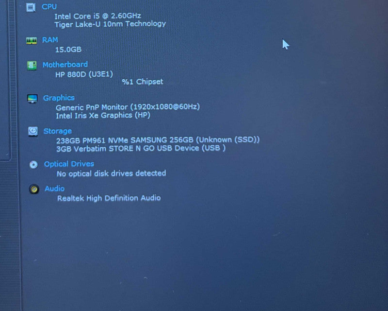 HP EliteBook 840 G8 Intel Core i5-1145G7@2.6GHz 16GB RAM 256GB SSD READ  Lap200