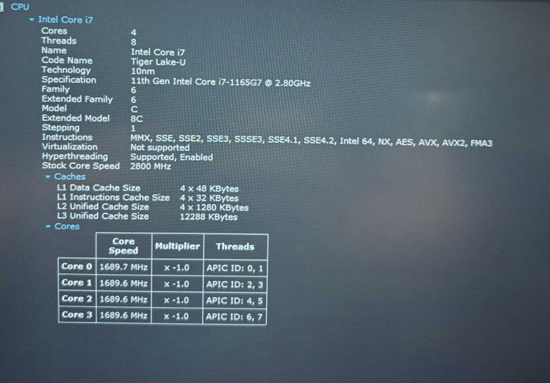 Dell Latitude 3420 Intel core i7-1165G7@2.8GHz 16GB RAM 256GB SSD  Lap200