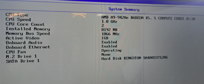 Lenovo M625 AMD A9-9420e Radeon R5| 8GB RAM| 120GB SSD