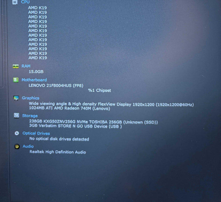 Lenovo ThinkPad T14s AMD Ryzen 5 PRO 7540U 16GB RAM 256GB SSD  Lap200