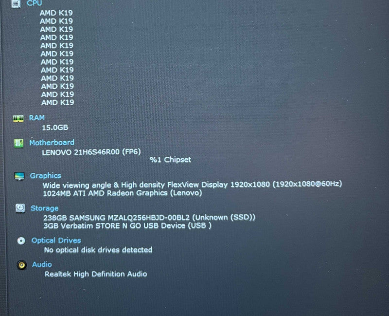 Lenovo ThinkPad L14 Gen 4 AMD Ryzen 5 PRO 7530U 16GB RAM 256GB SSD Q Lap200