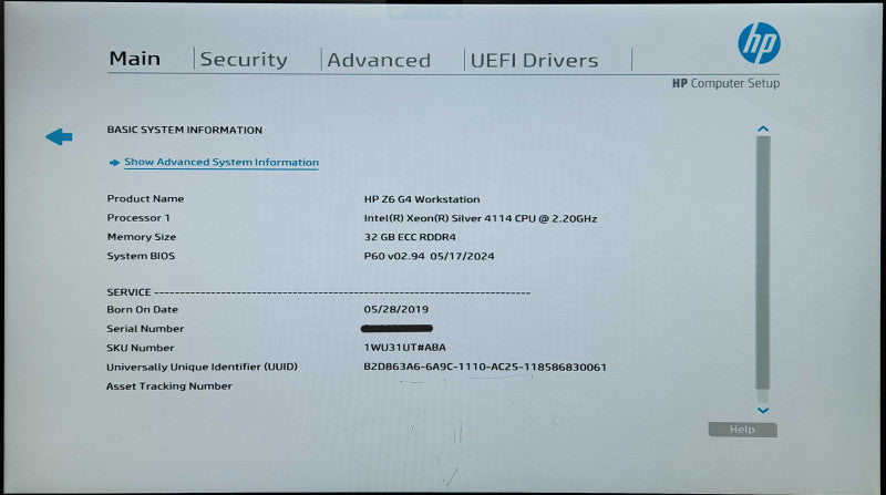 HP Z6 G4 Workstation, Xeon Silver 4114 2.20GHz, 32GB DDR4, M2000