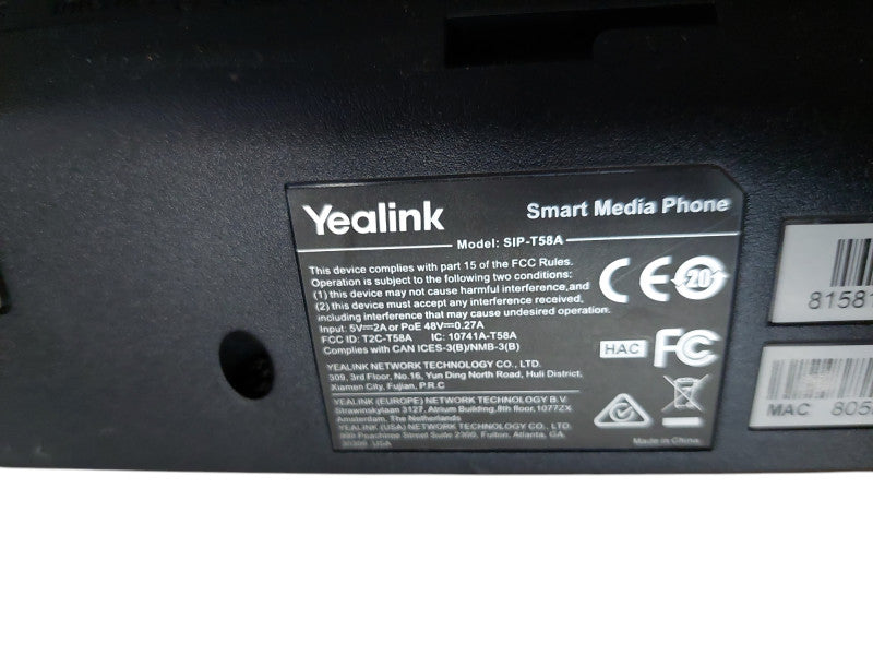 Bundle of 5 YeaLink Smart Media VoIP Phone Model: SIP-T58A =