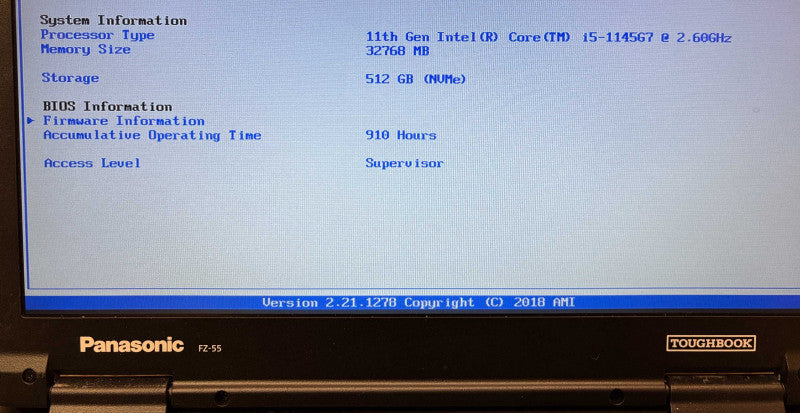 Panasonic ToughBook FZ-55 i5-1145G7 32GB RAM 512GB SSD 910Hrs!