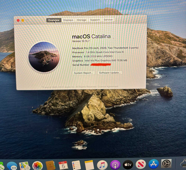 Apple MacBook Pro 13" TouchBar 2020 i5-8257U 8GB 256SSD No Power Adapter