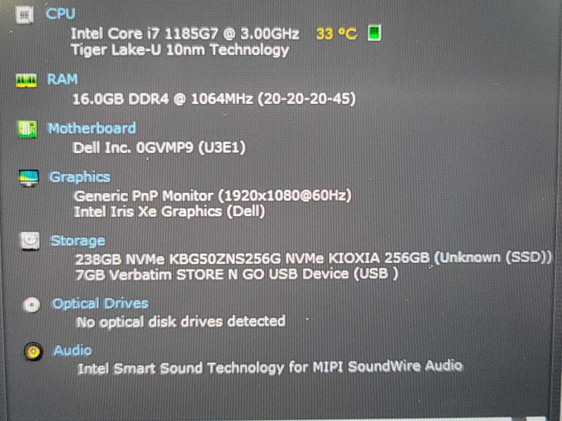 Dell Latitude 9520| i7-1185G7| 16GB RAM| 256GB SSD READ Qβ Lap200