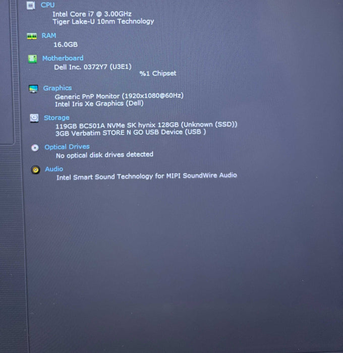 Dell Latitude 9520 TOUCH i7-1185G7@3GHz 16GB RAM 128GB SSD No Power Adapter  Lap200
