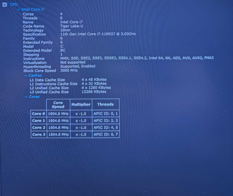 Dell Latitude 9520 Intel i7-1185G7@3GHz 16GB RAM 128GB SSD No Power Adapter  Lap200