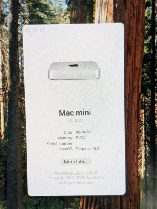 Apple Mac Mini M1 2020 8GB RAM 250GB Storage  -